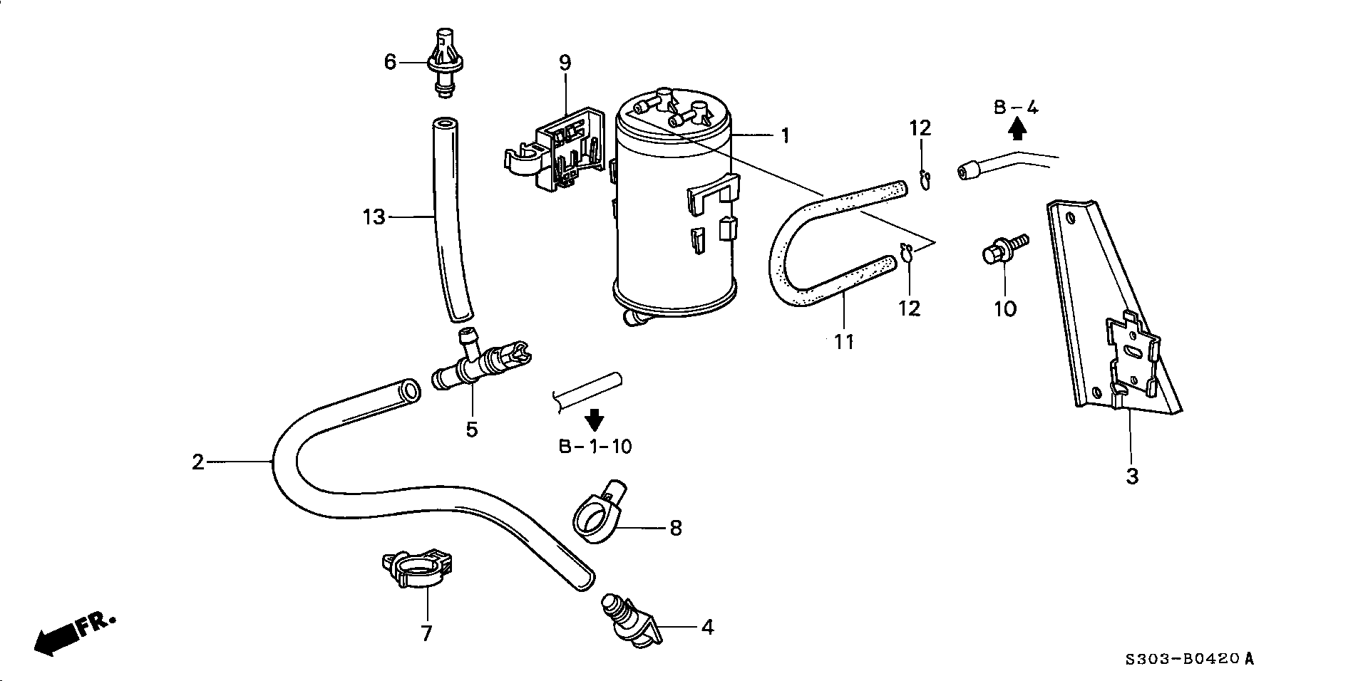 Diagram CANISTER (1) for your 2013 Honda Civic   