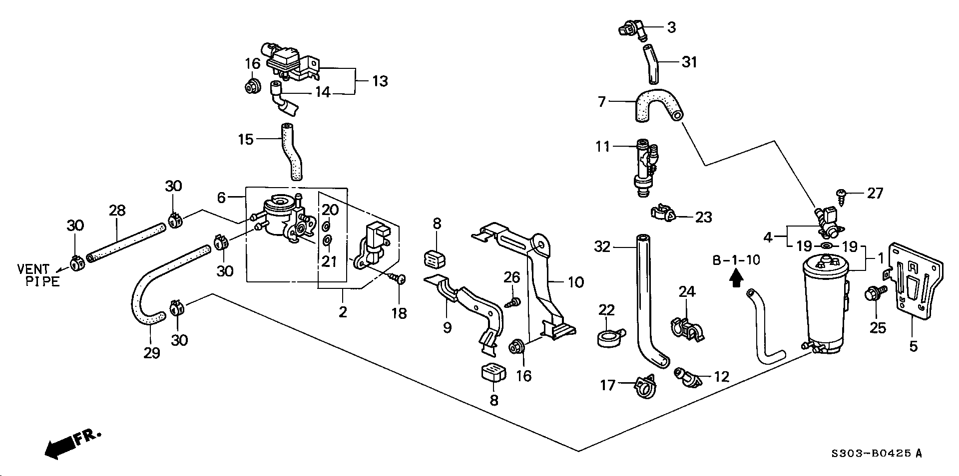 Diagram CANISTER (2) for your 2013 Honda Civic   