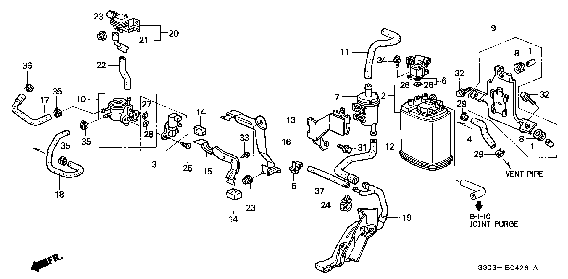 Diagram CANISTER (3) for your 2013 Honda Civic   