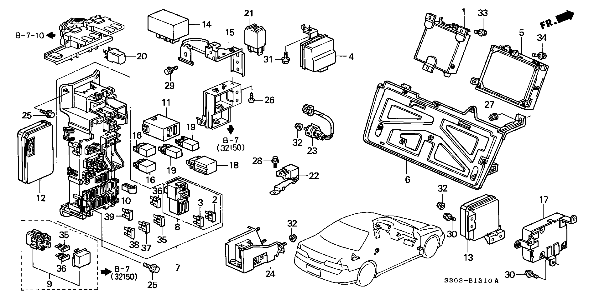 Diagram CONTROL UNIT - CABIN for your Honda