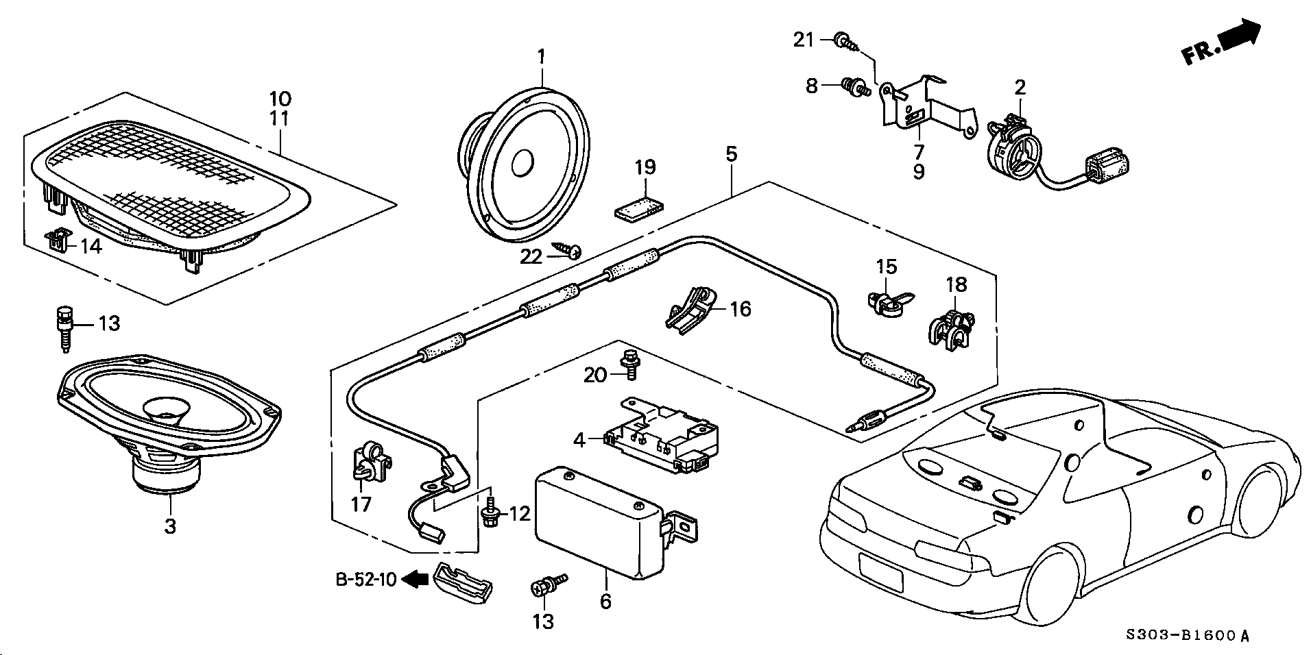 Diagram RADIO ANTENNA@SPEAKER for your Honda