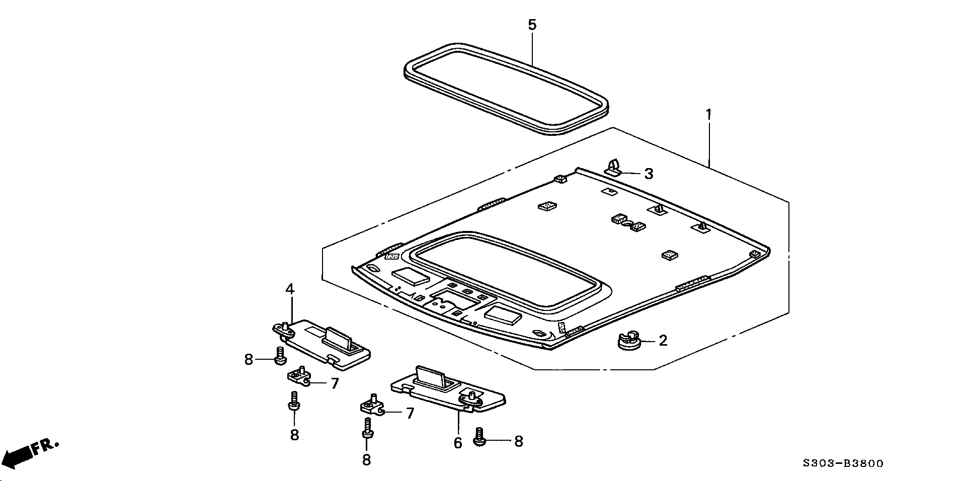 Diagram ROOF LINING for your Honda