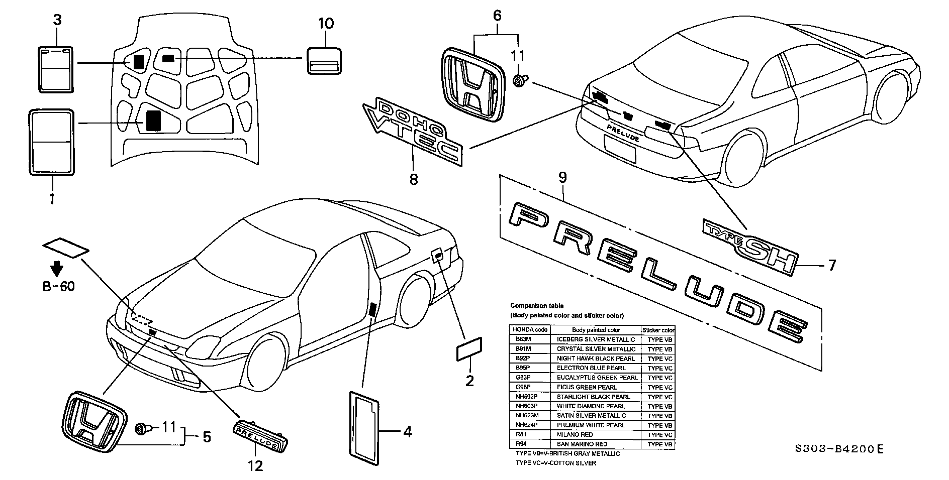 Diagram EMBLEMS for your 1989 Honda Accord Coupe 2.0L MT DX 