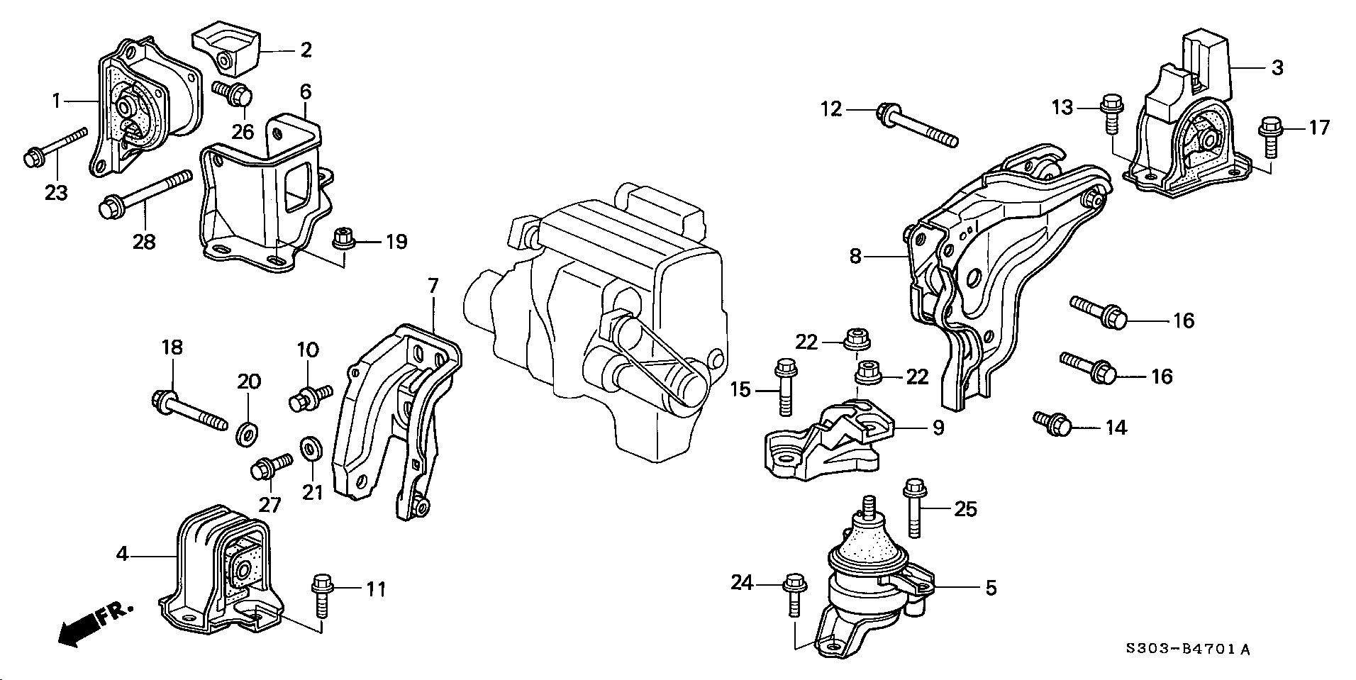 Diagram ENGINE MOUNT for your Honda