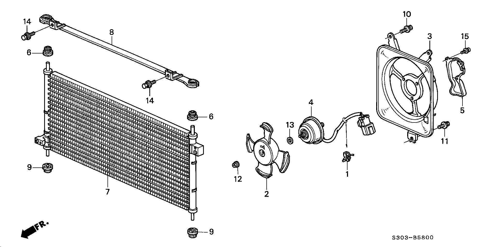 Diagram AIR CONDITIONER (CONDENSER) for your 2003 Honda Accord Coupe   