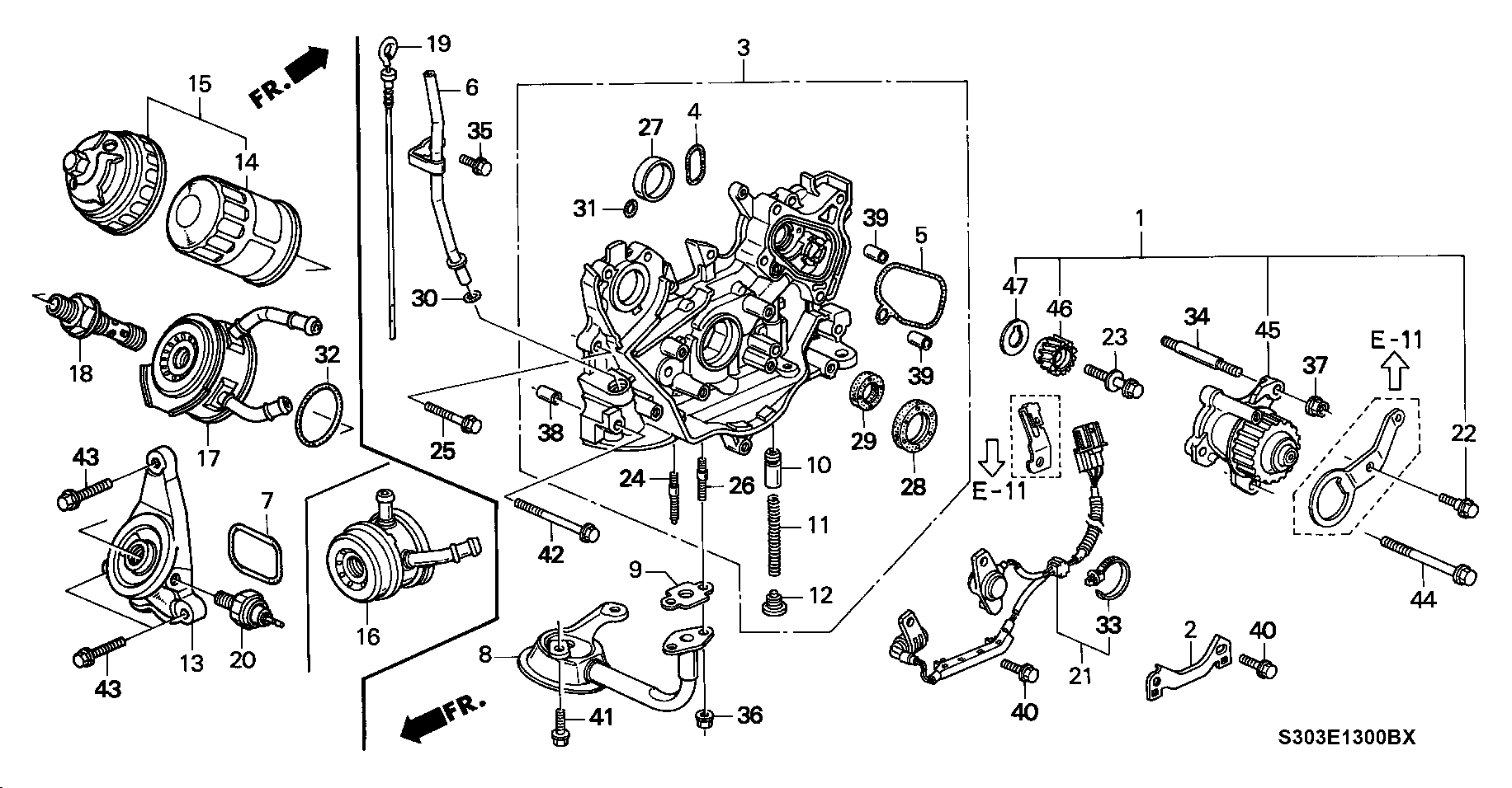 Diagram OIL PUMP@OIL STRAINER for your 1994 Honda Civic Coupe   