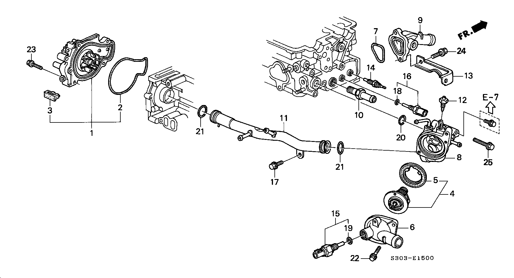 Diagram WATER PUMP@SENSOR for your 1982 Honda Civic Hatchback   