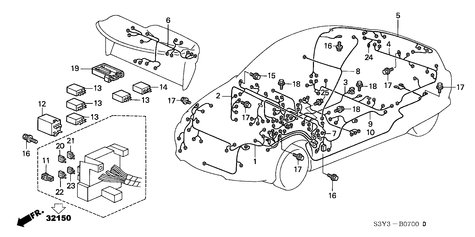 Diagram WIRE HARNESS for your Honda