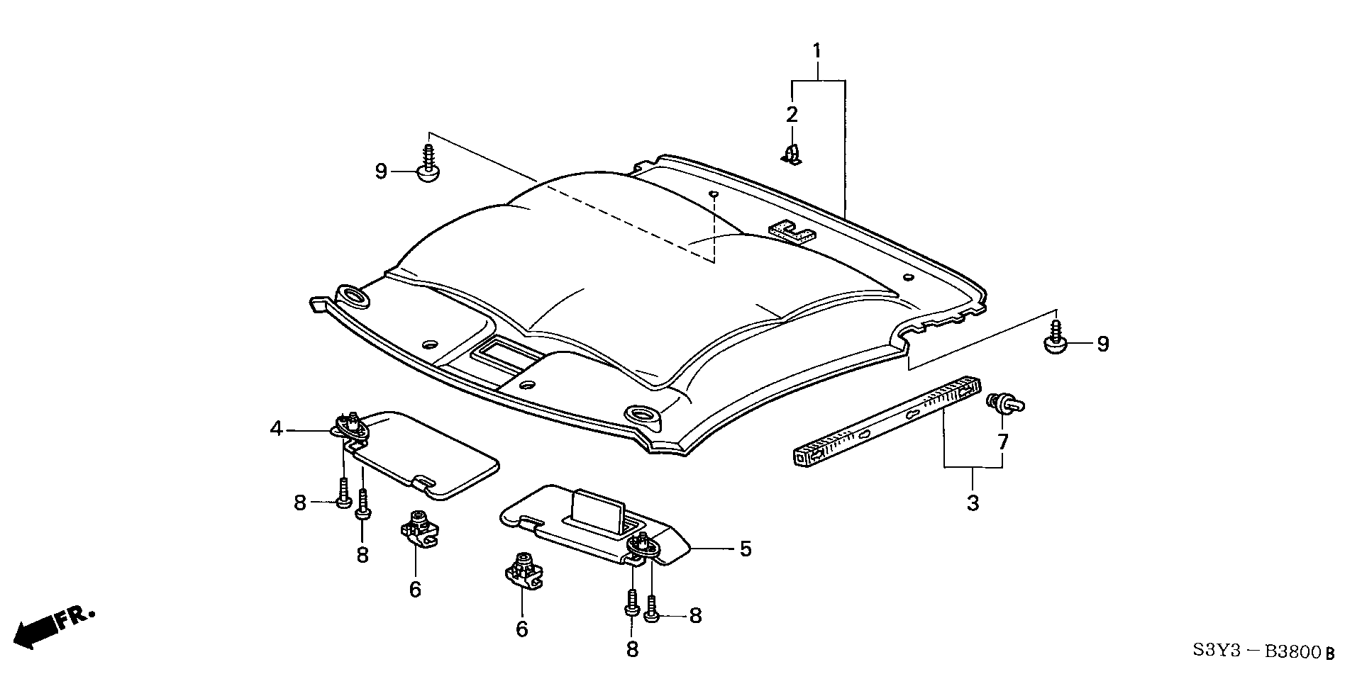 Diagram ROOF LINING for your Honda