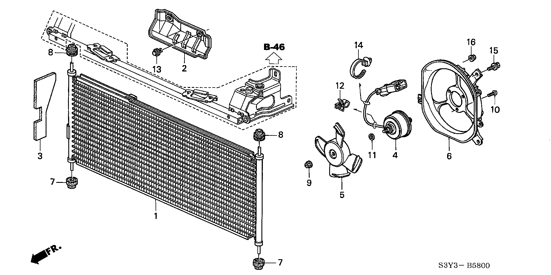 Diagram AIR CONDITIONER (CONDENSER) for your 1990 Honda Accord Coupe 2.2L AT LX 