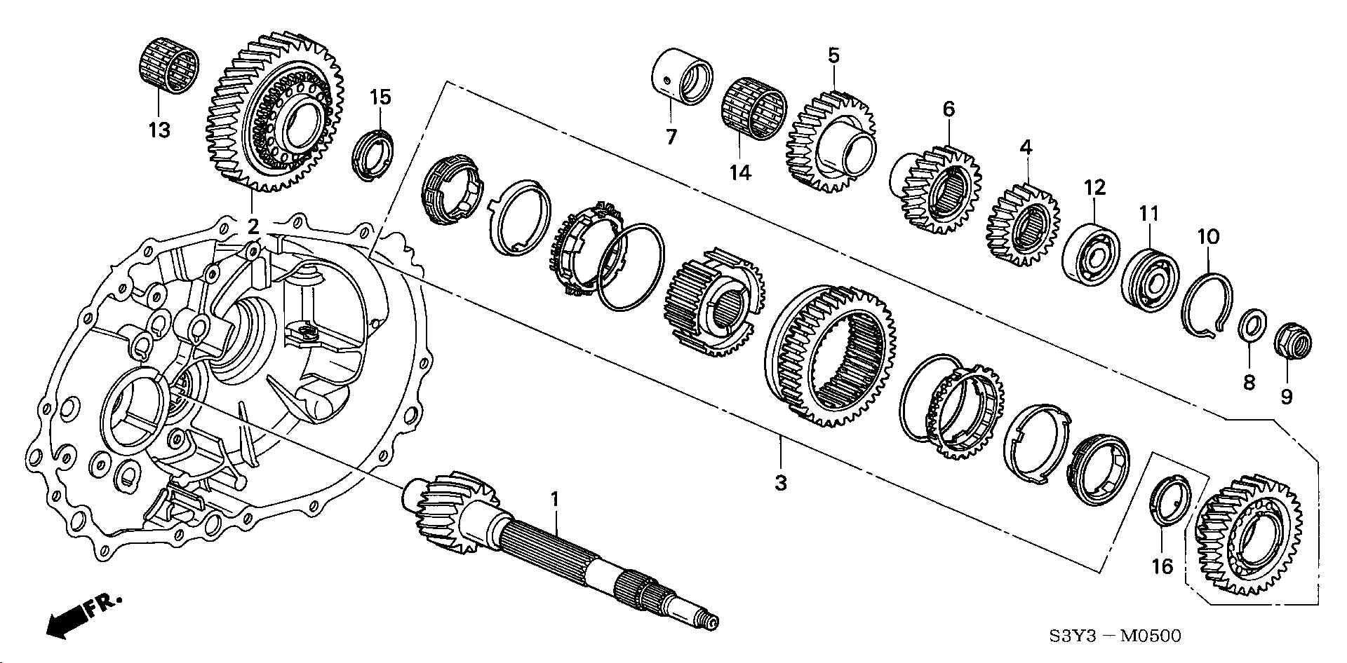 Diagram COUNTERSHAFT for your 2005 Honda Accord   