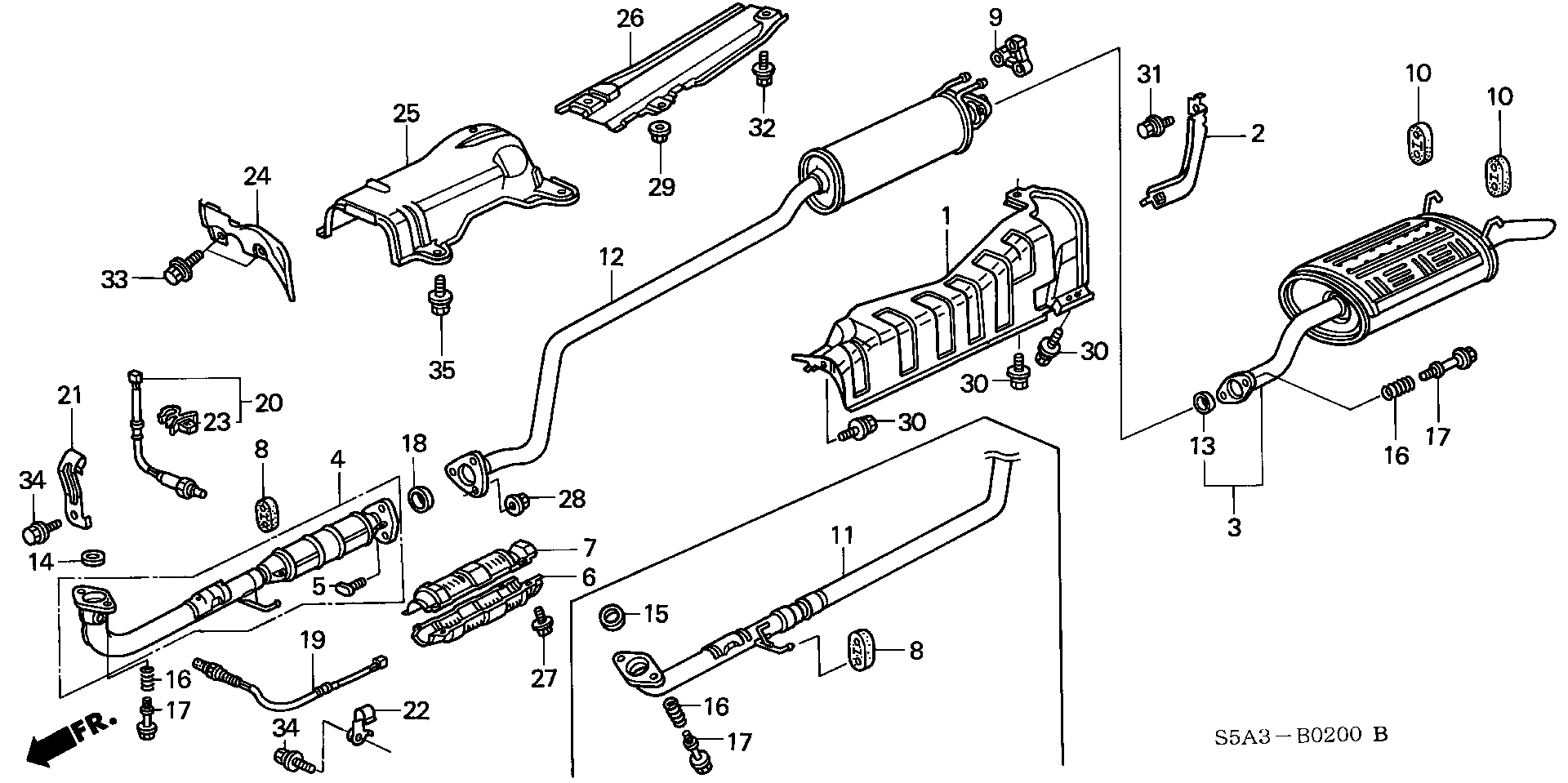 Diagram EXHAUST PIPE for your Honda