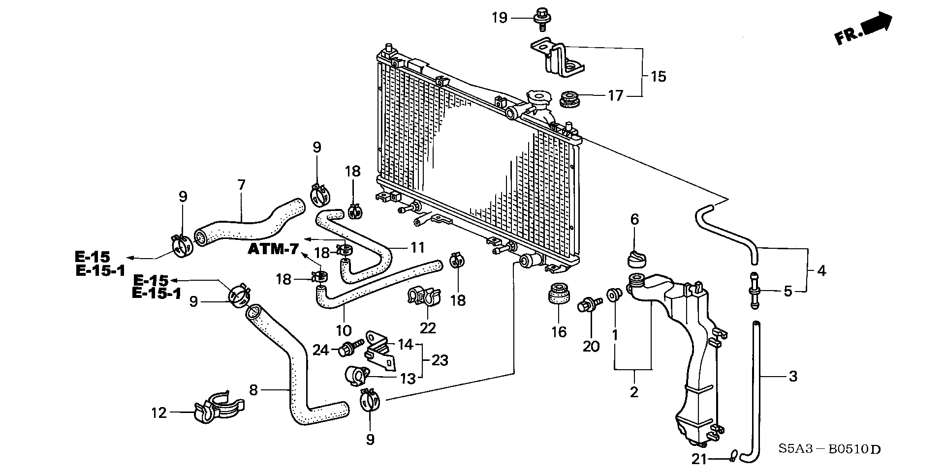 Diagram RADIATOR HOSE for your Honda