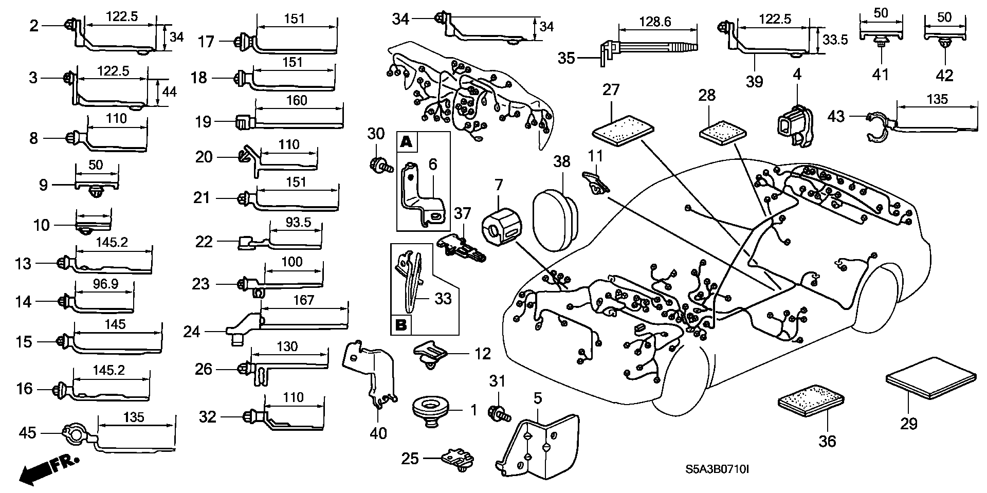 Diagram HARNESS BAND@BRACKET for your Honda