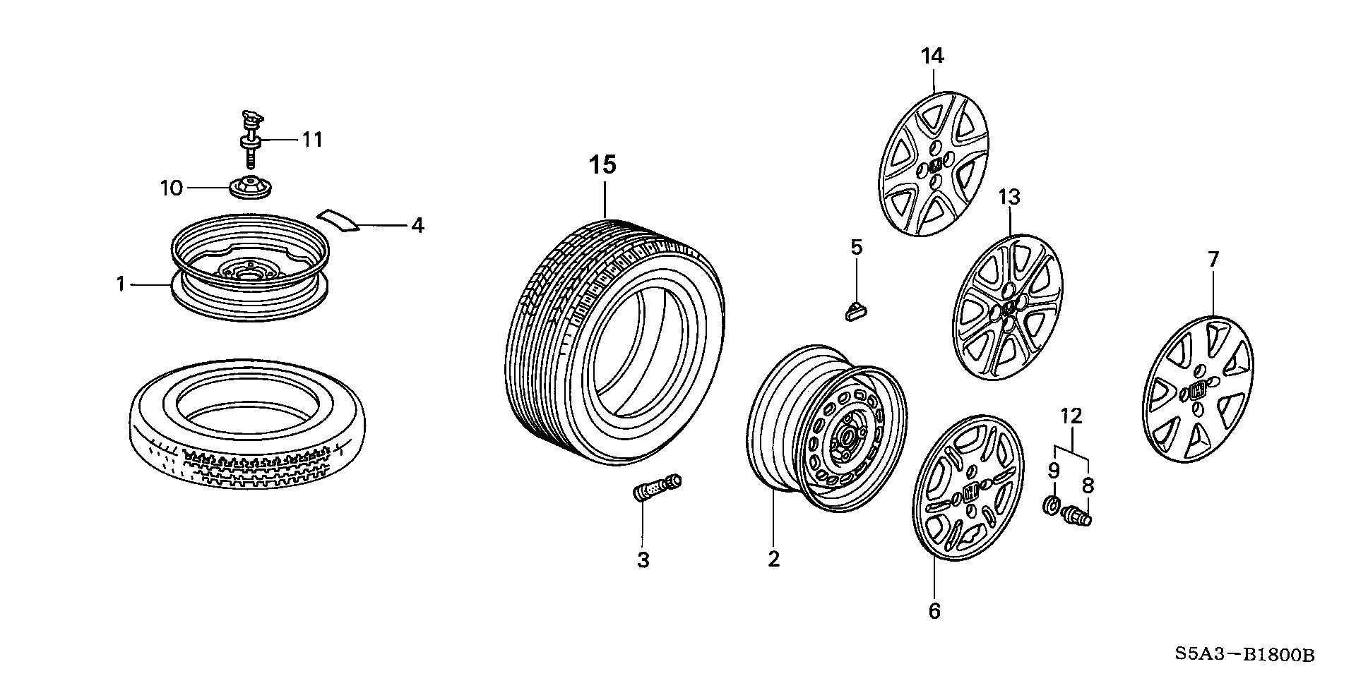 Diagram WHEEL DISK (1) for your Honda Civic  