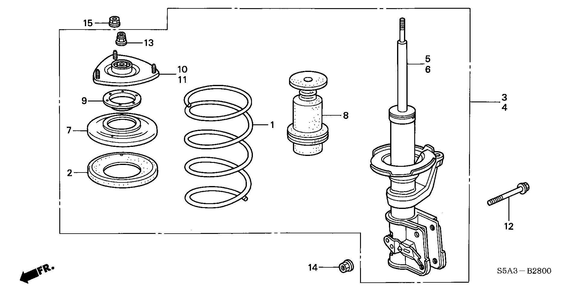 Diagram FRONT SHOCK ABSORBER for your 2023 Honda CR-V   