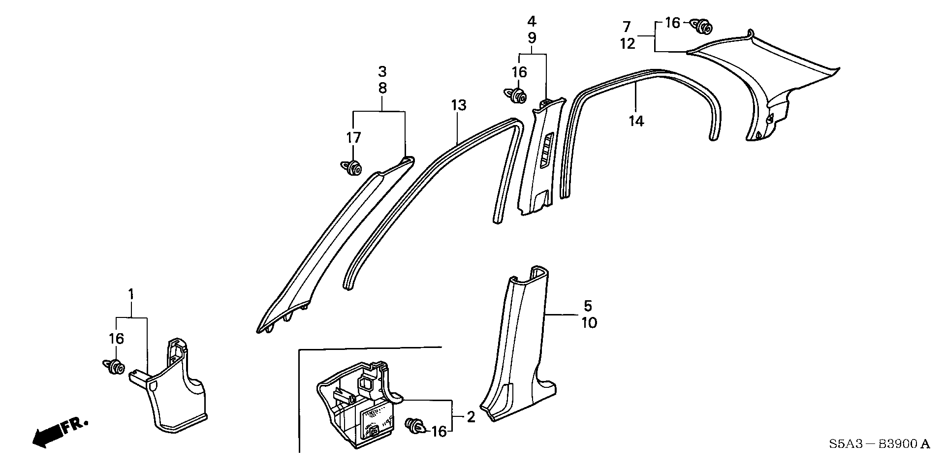 Full size assembly image of PILLAR GARNISH (1/1)