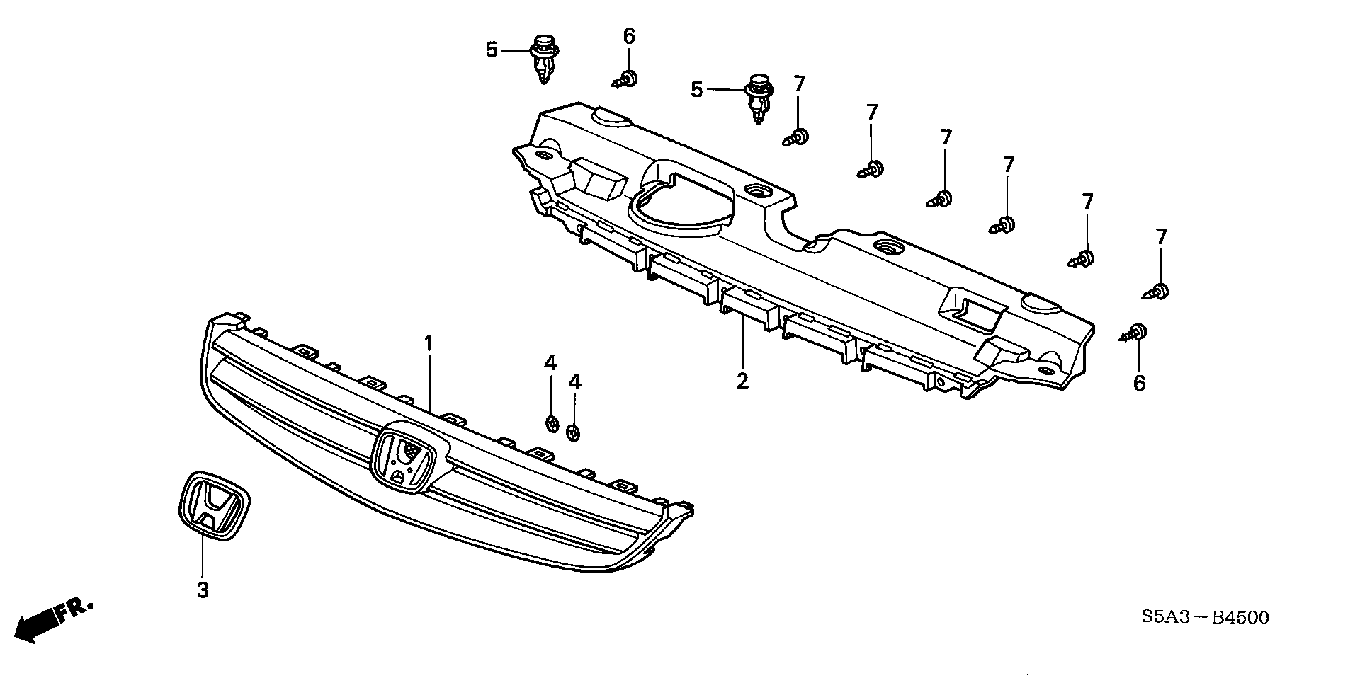 Full size assembly image of FRONT GRILLE (1/1)