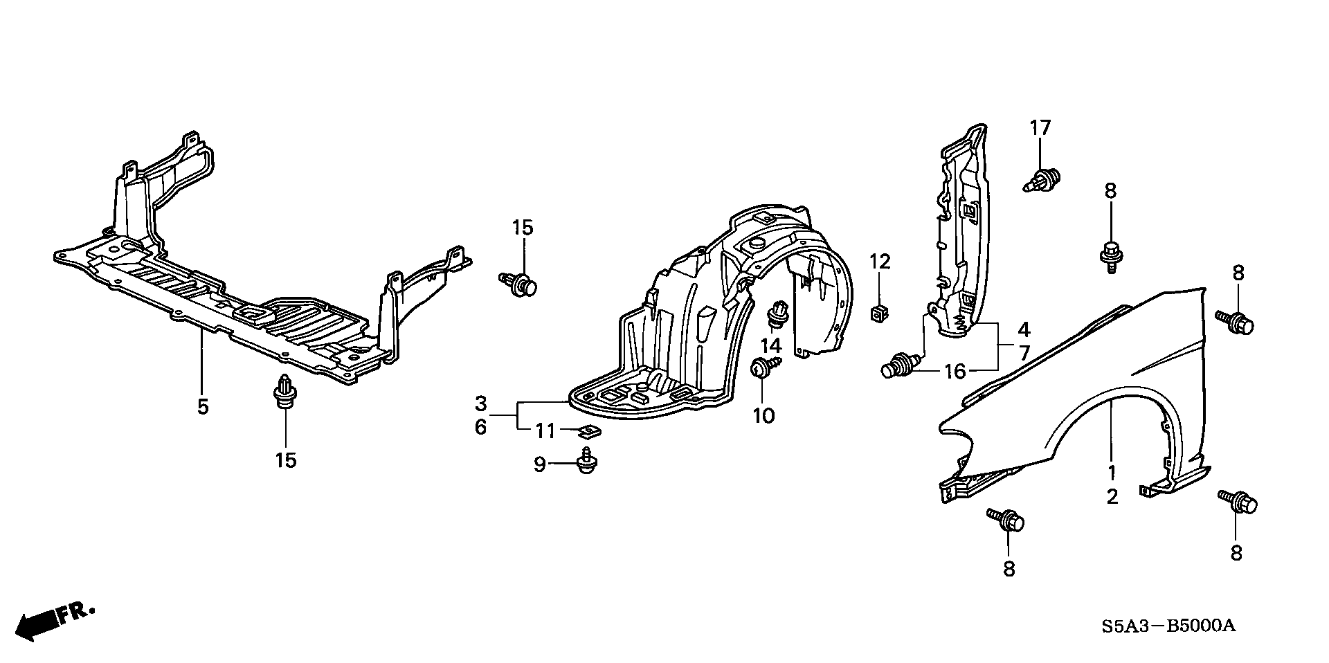 Full size assembly image of FRONT FENDERS (1/1)