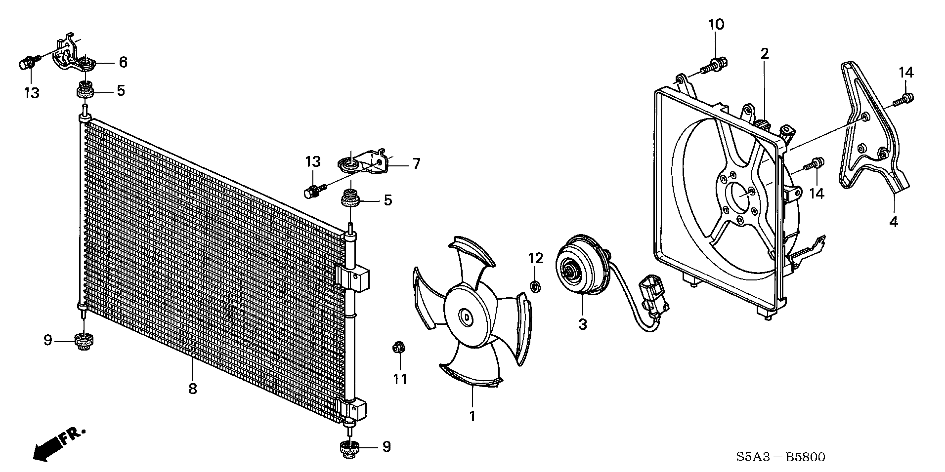 Diagram CONDENSER (1) for your 2003 Honda Accord Coupe   