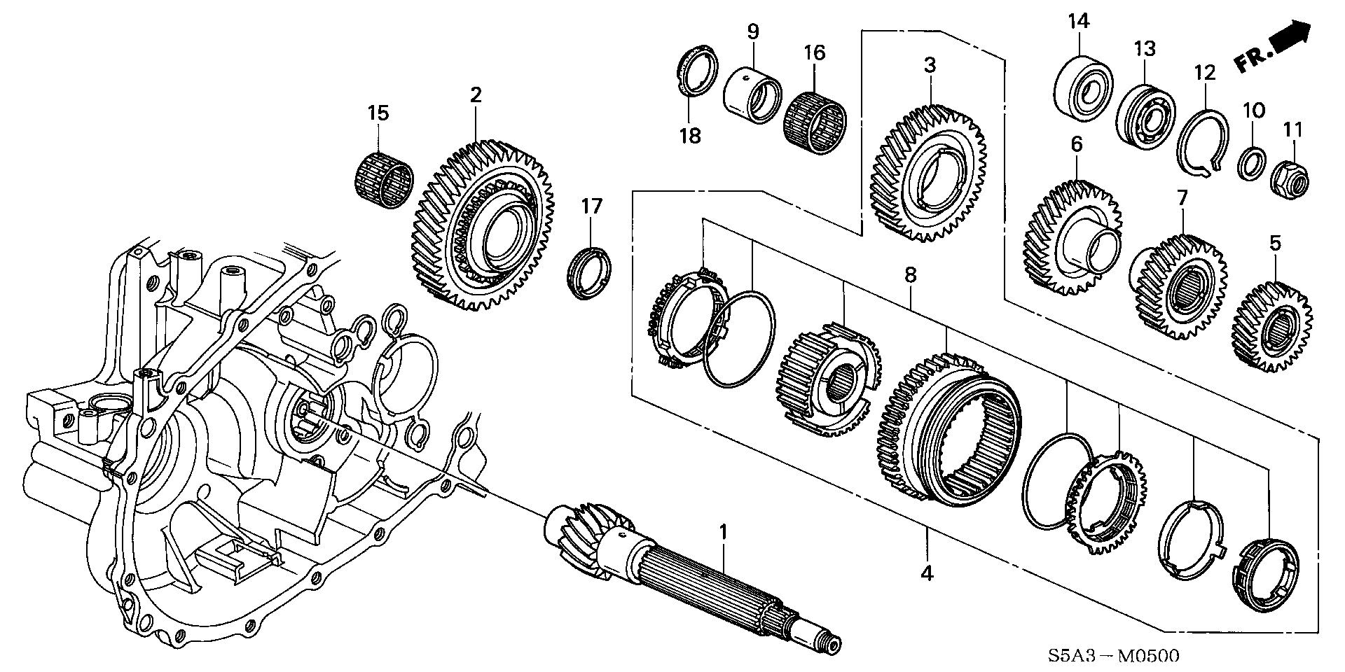 Diagram COUNTERSHAFT for your 2005 Honda Accord   