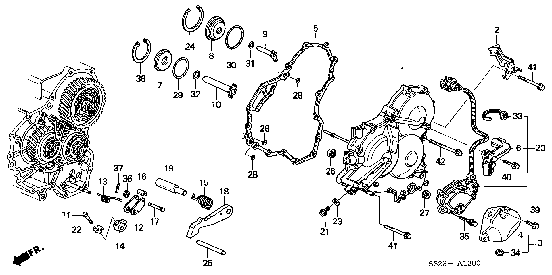 Diagram LEFT SIDE COVER (V6) for your Honda Accord Coupe  