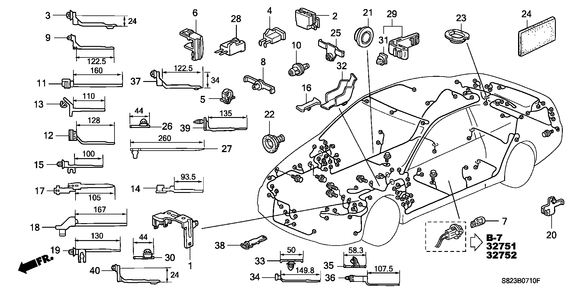 Diagram HARNESS BAND@BRACKET for your 1983 Honda Civic   