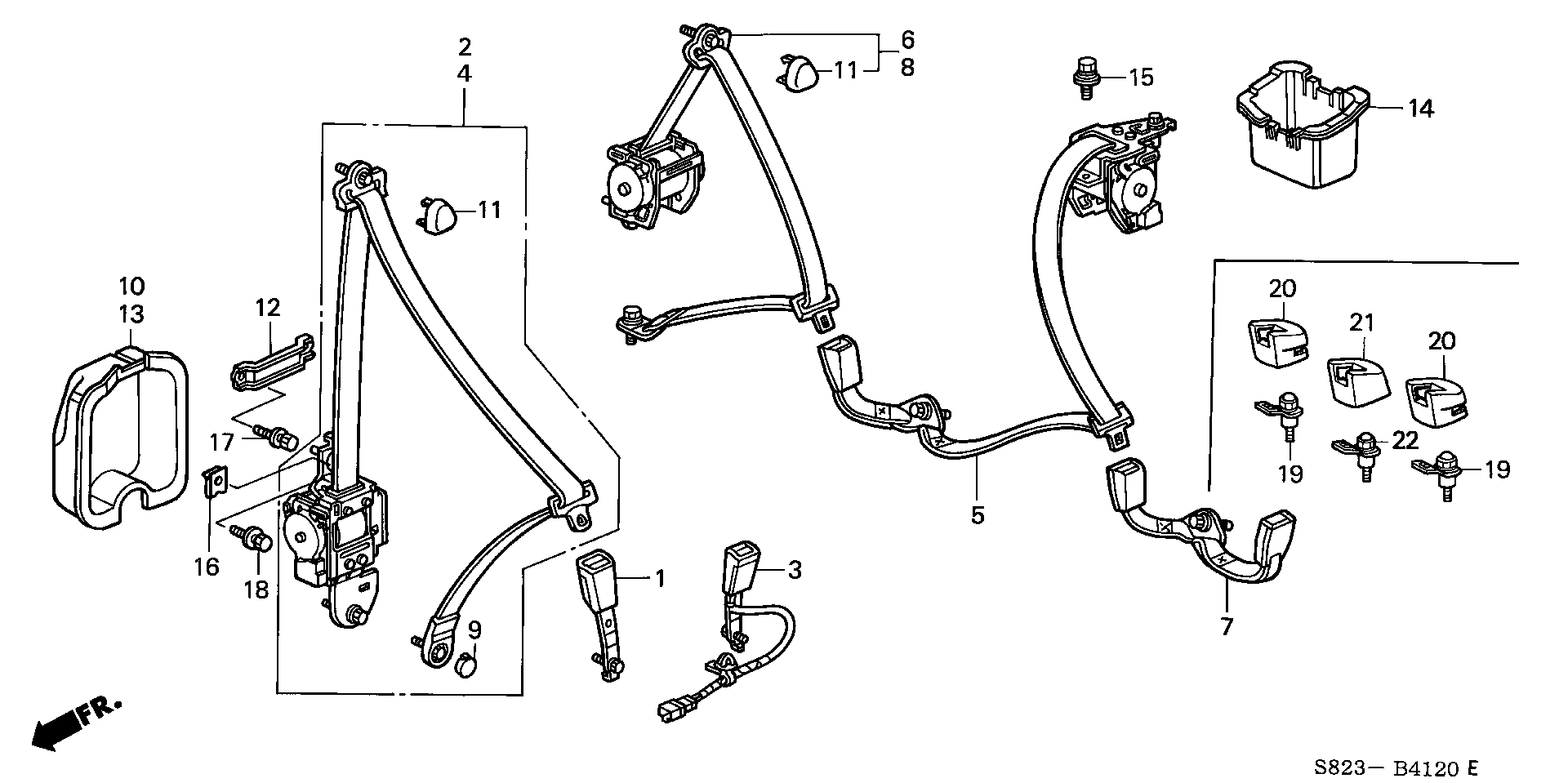 Honda Accord Coupe Plate assy., child seat anchor(side). Belt - 82410 ...