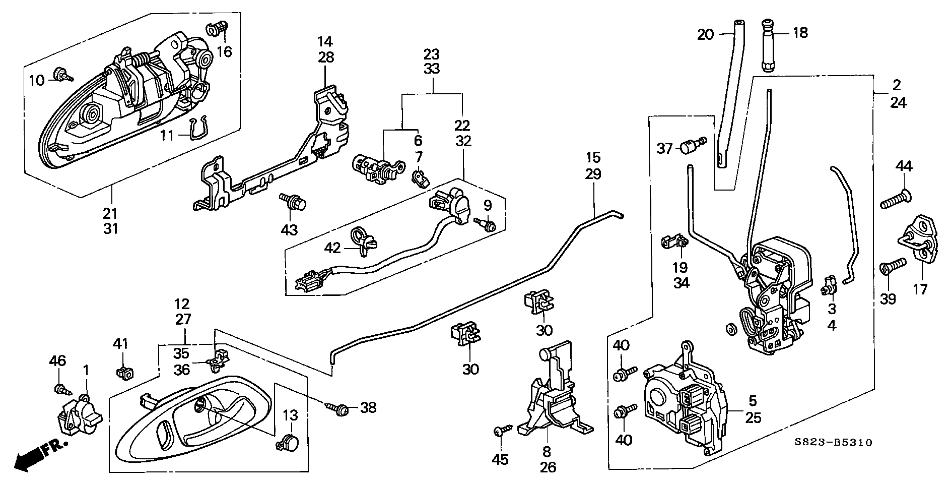 Diagram DOOR LOCK for your 1990 Honda Accord Coupe 2.2L AT LX 