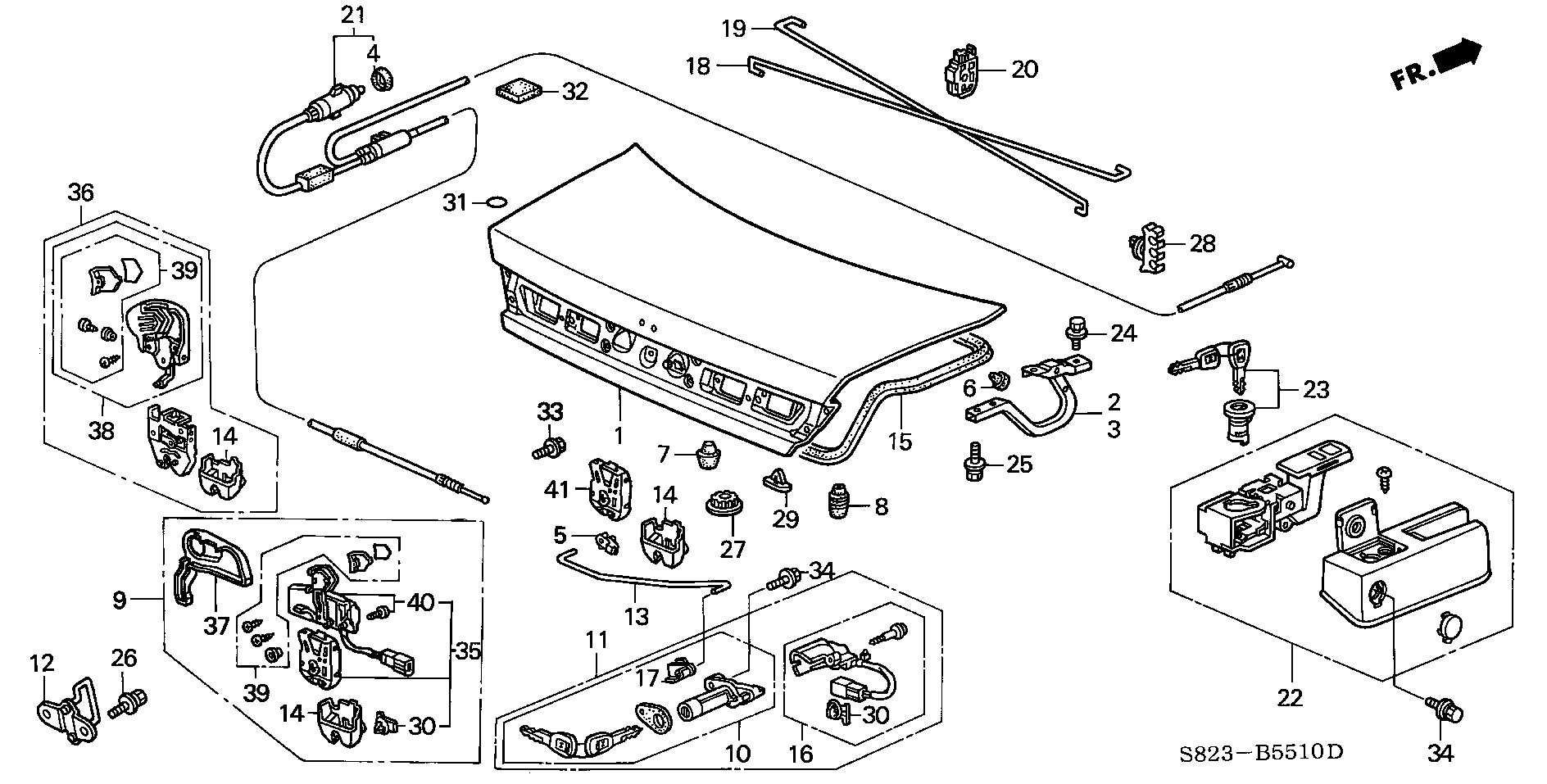 Diagram TRUNK LID for your 2023 Honda Accord   