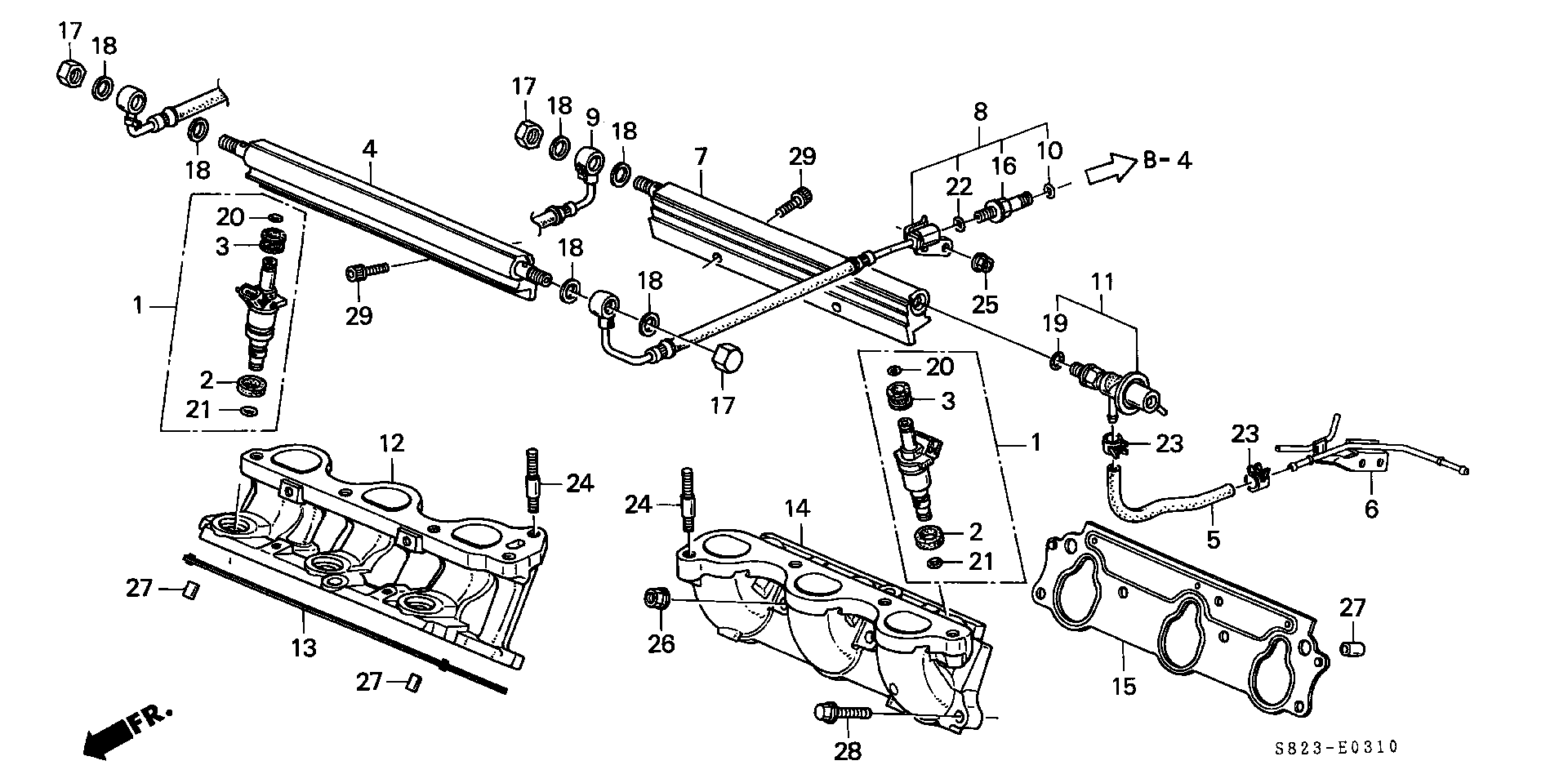 Diagram FUEL INJECTOR (1) for your 2012 Honda Pilot   