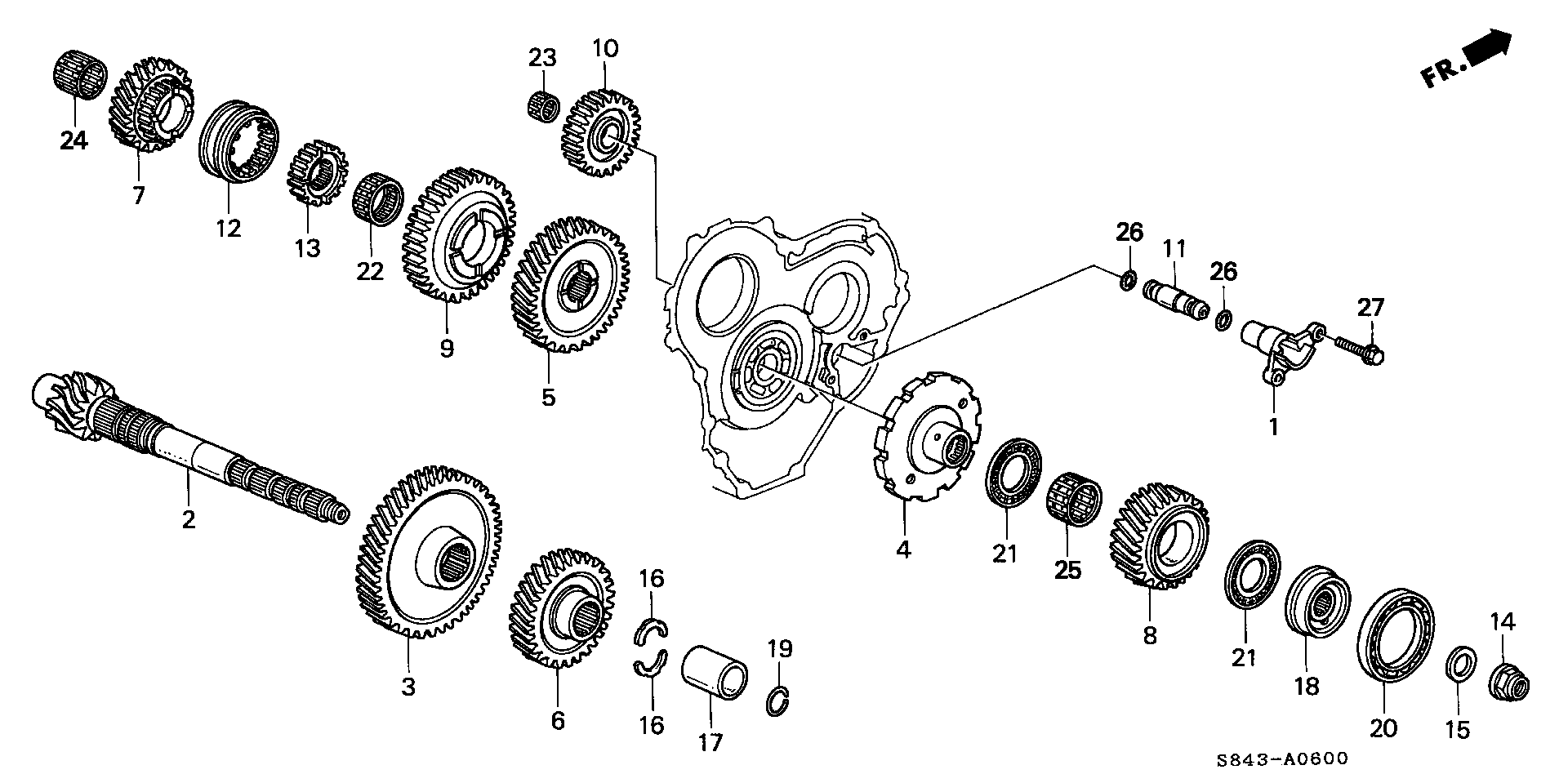 Diagram COUNTERSHAFT for your Honda Accord Coupe  