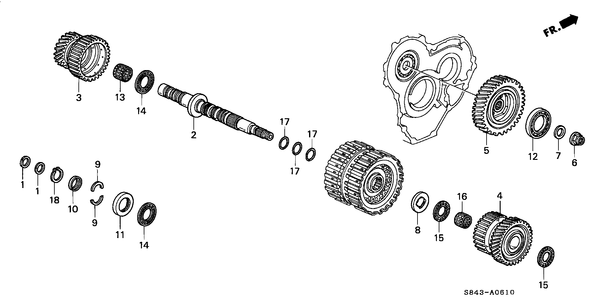 Diagram SECONDARY SHAFT for your Honda Accord Coupe  