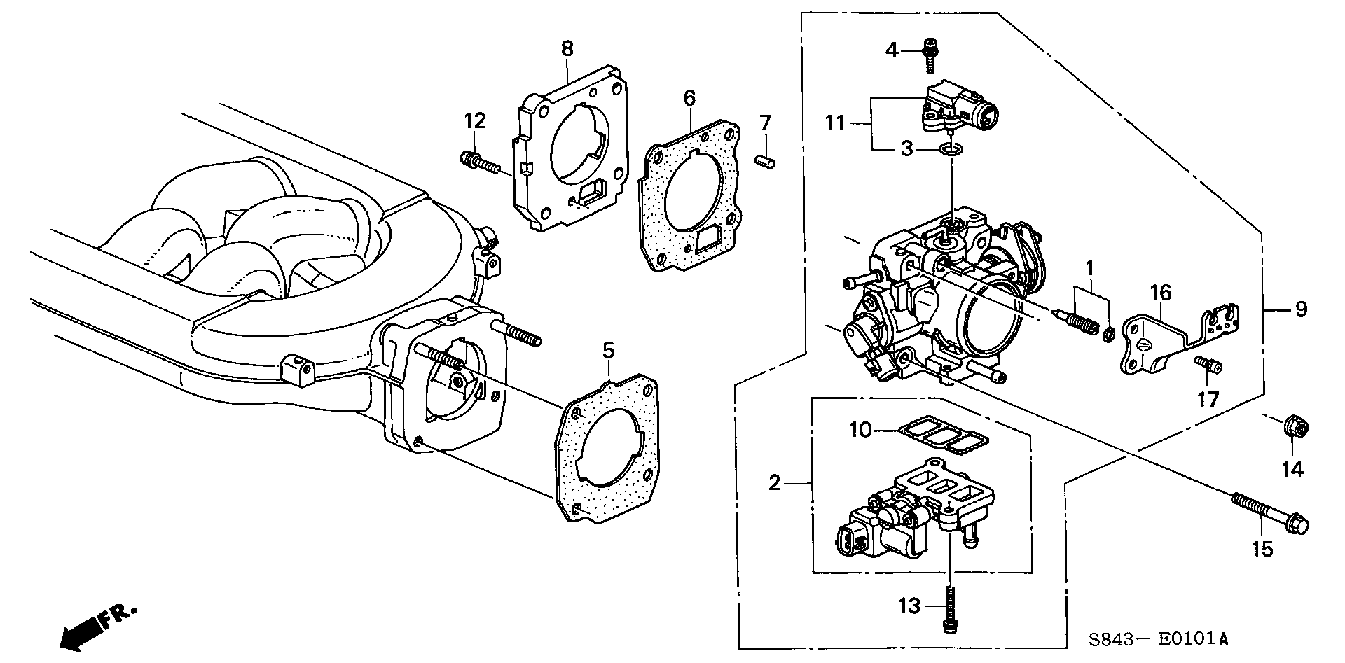 Diagram THROTTLE BODY (V6) for your 2016 Honda Accord Coupe   