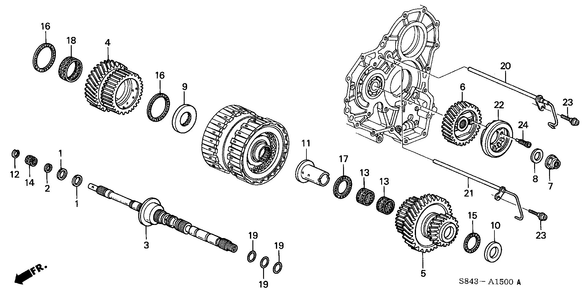 Diagram MAINSHAFT (V6) for your 2016 Honda Accord Coupe   