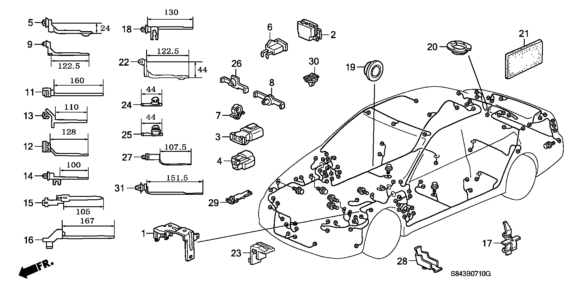 Diagram HARNESS BAND@BRACKET for your Honda