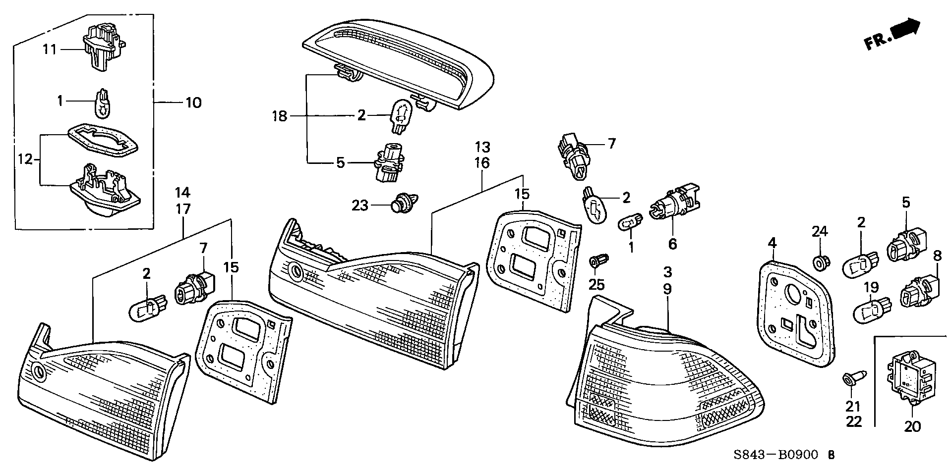 Diagram TAILLIGHT for your 2023 Honda HR-V CVT SPORT 