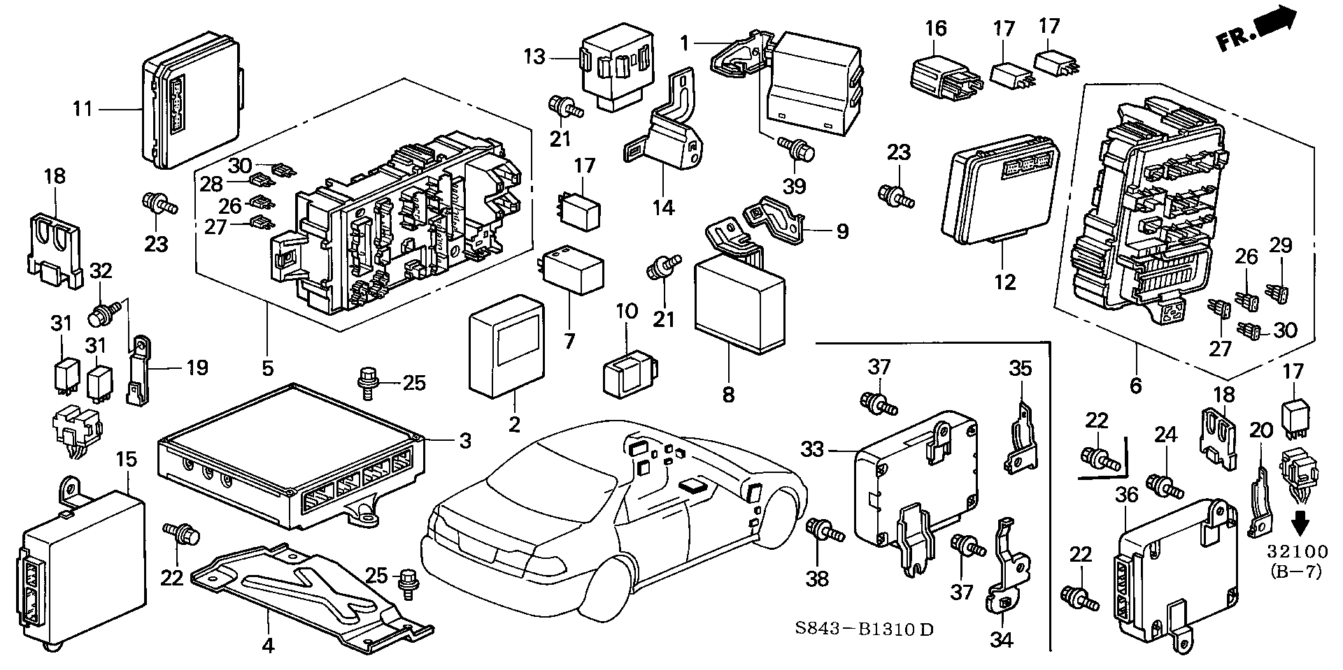 Diagram CONTROL UNIT (CABIN) for your Honda