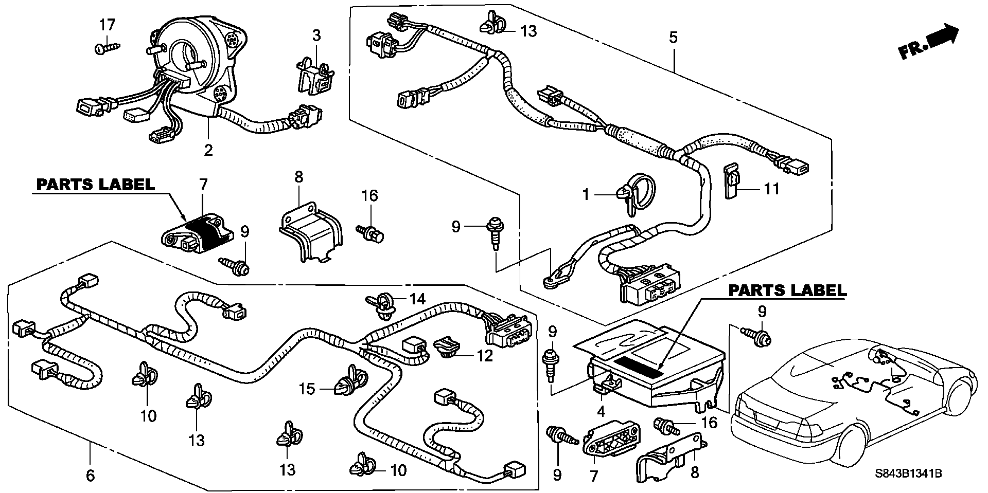 Diagram SRS UNIT (SIDE SRS) for your 1985 Honda Accord   