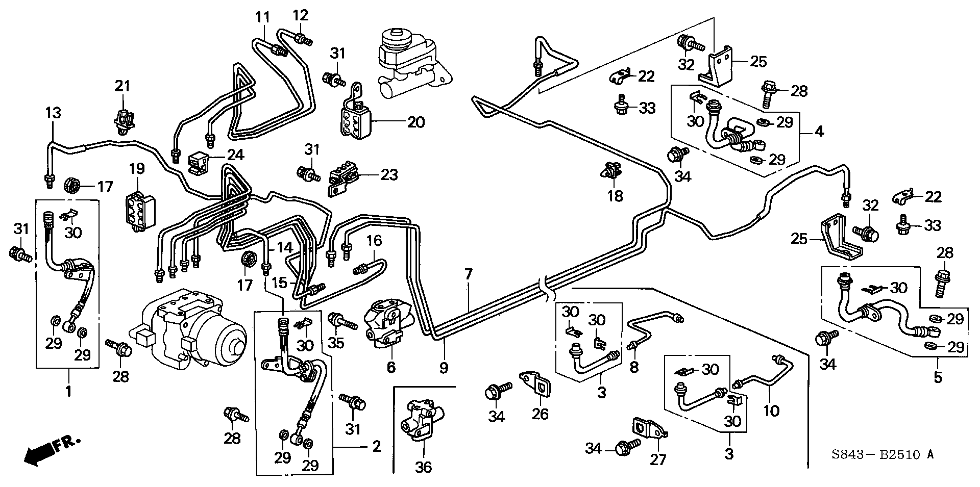 Diagram BRAKE LINES (ABS) for your 2024 Honda Passport  BLACK EDITION/ 5D 