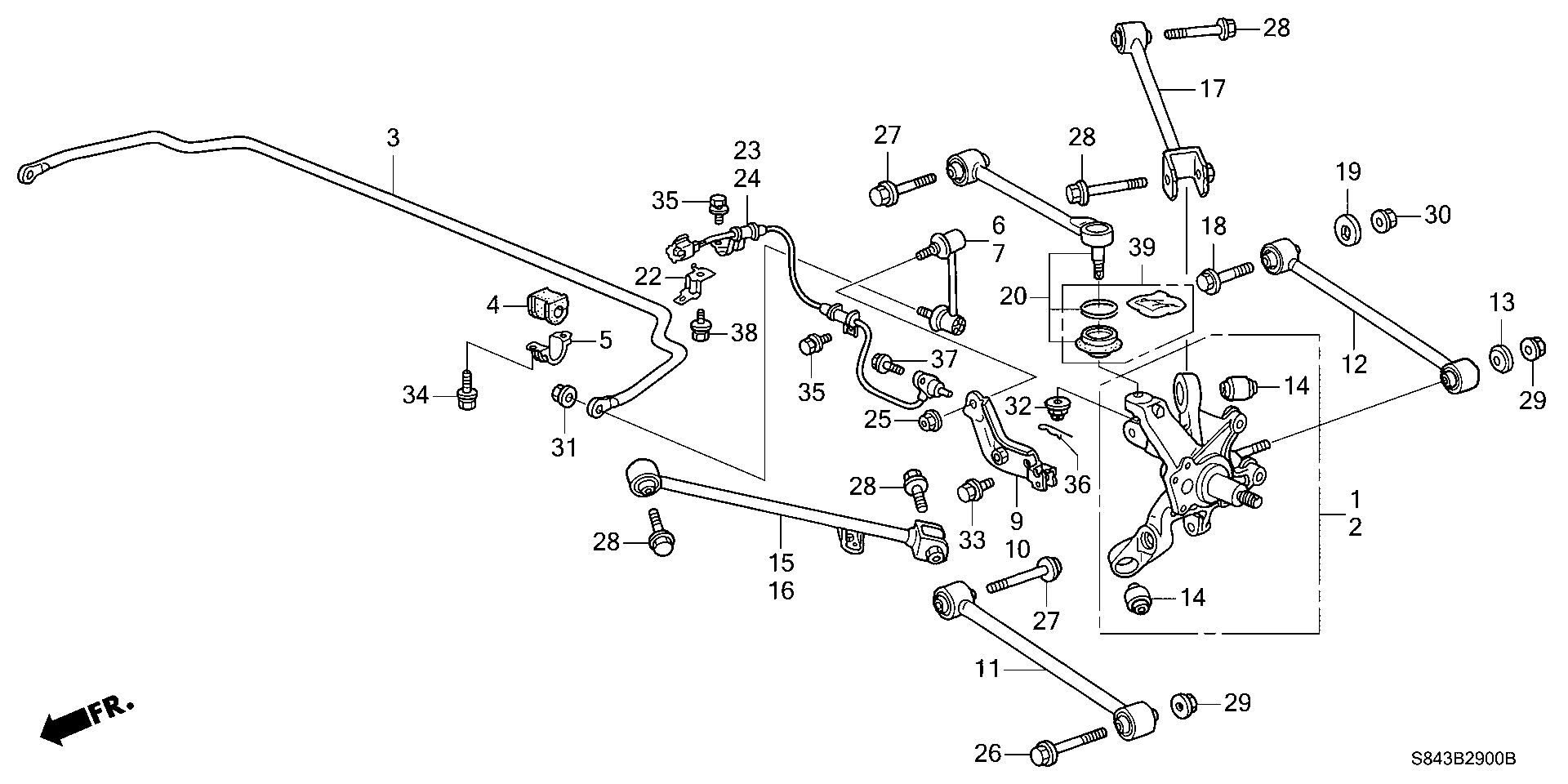 Diagram REAR LOWER ARM for your 2023 Honda Accord   