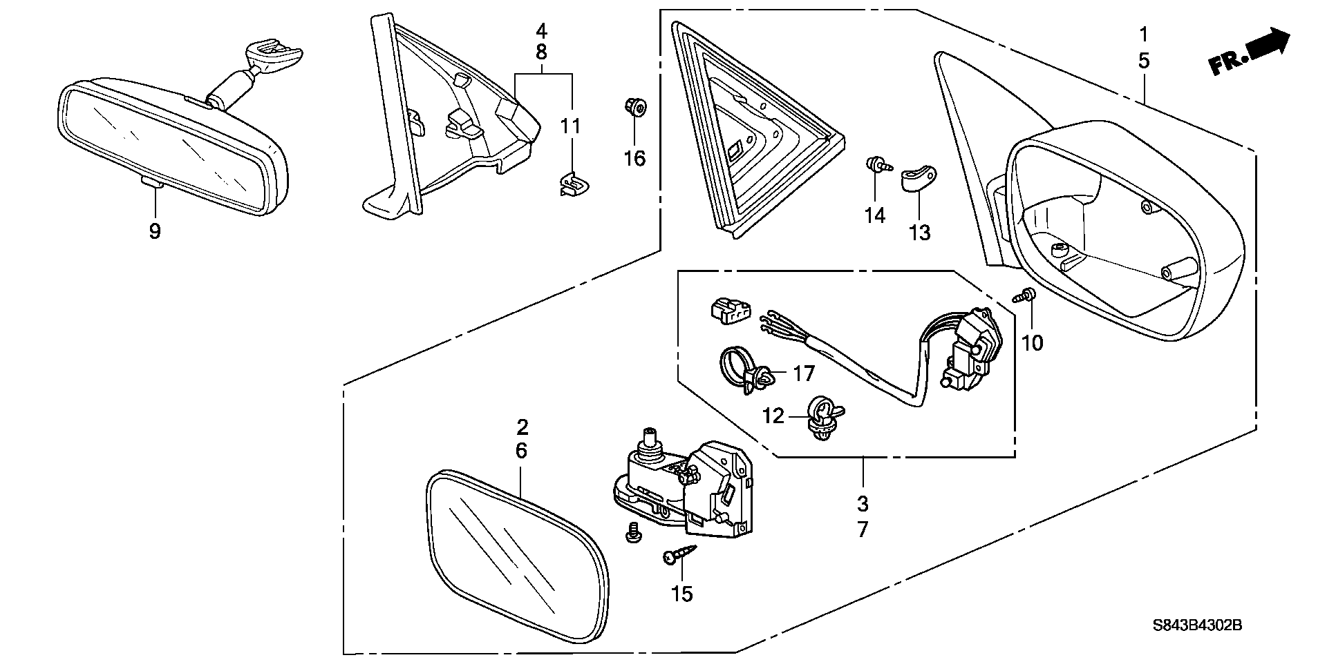 Diagram MIRROR (3) for your 1991 Honda Civic Hatchback   