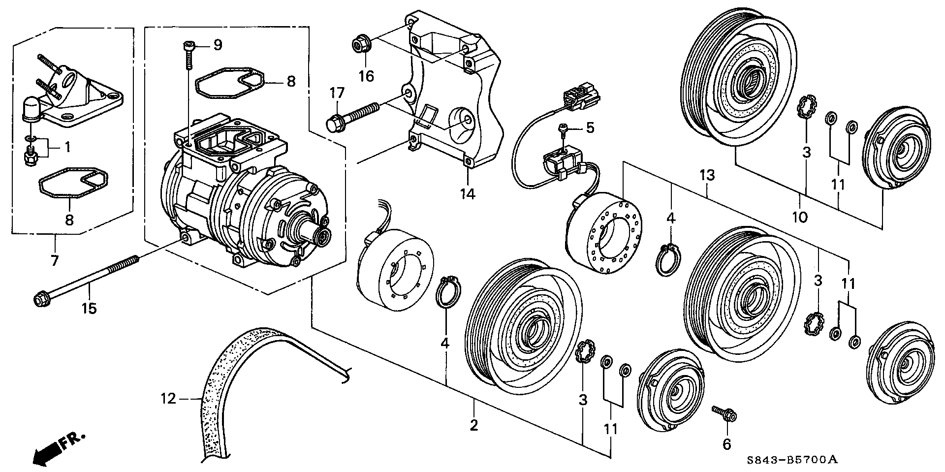 Diagram COMPRESSOR for your Honda