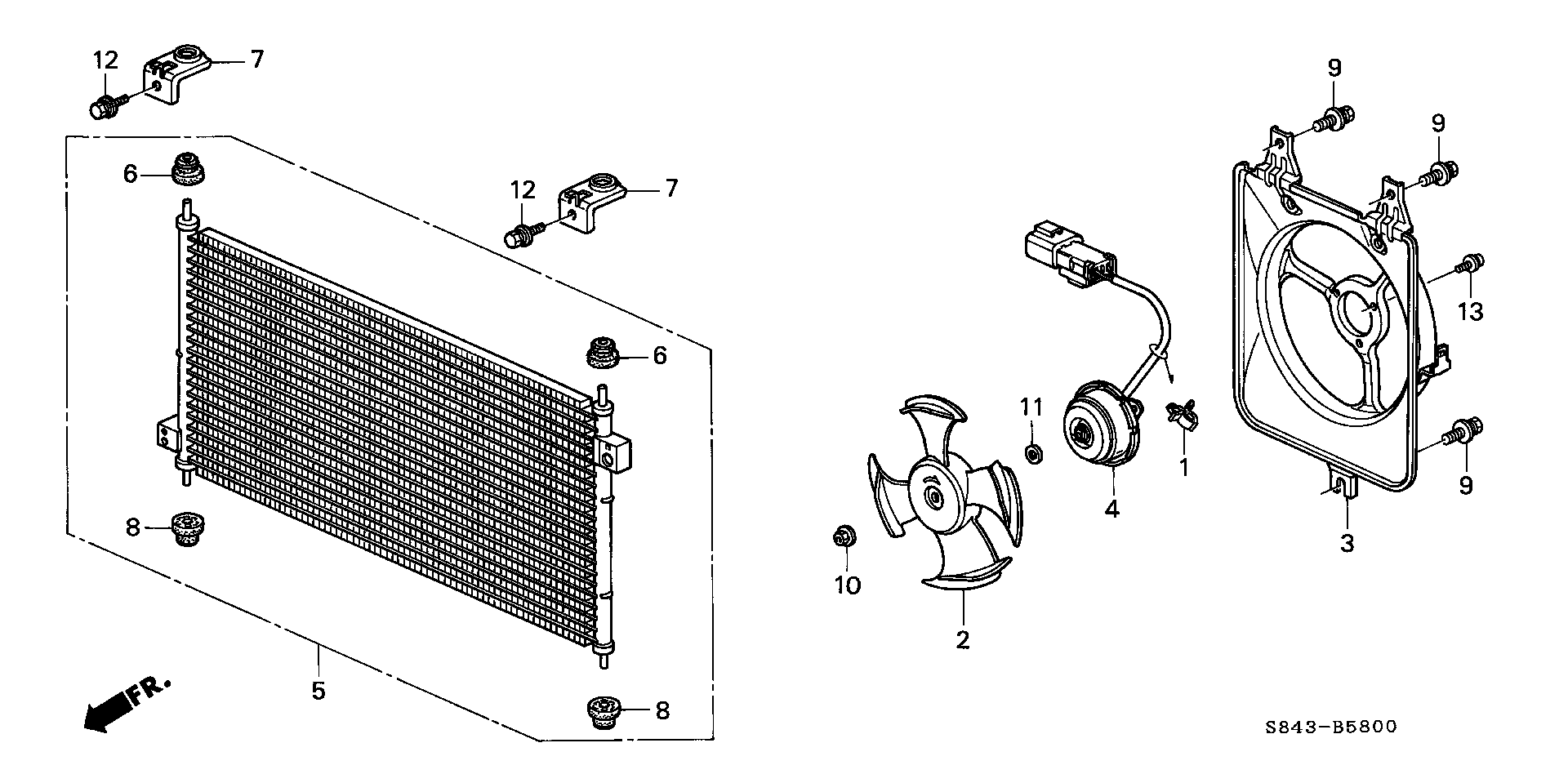 Diagram AIR CONDITIONER (CONDENSER) for your 2003 Honda Accord Coupe   