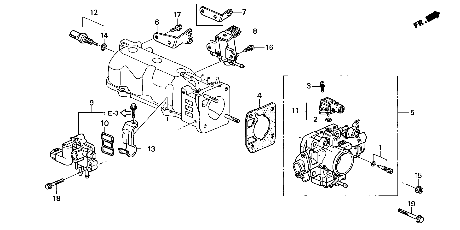 Diagram THROTTLE BODY for your 2000 Honda Accord   