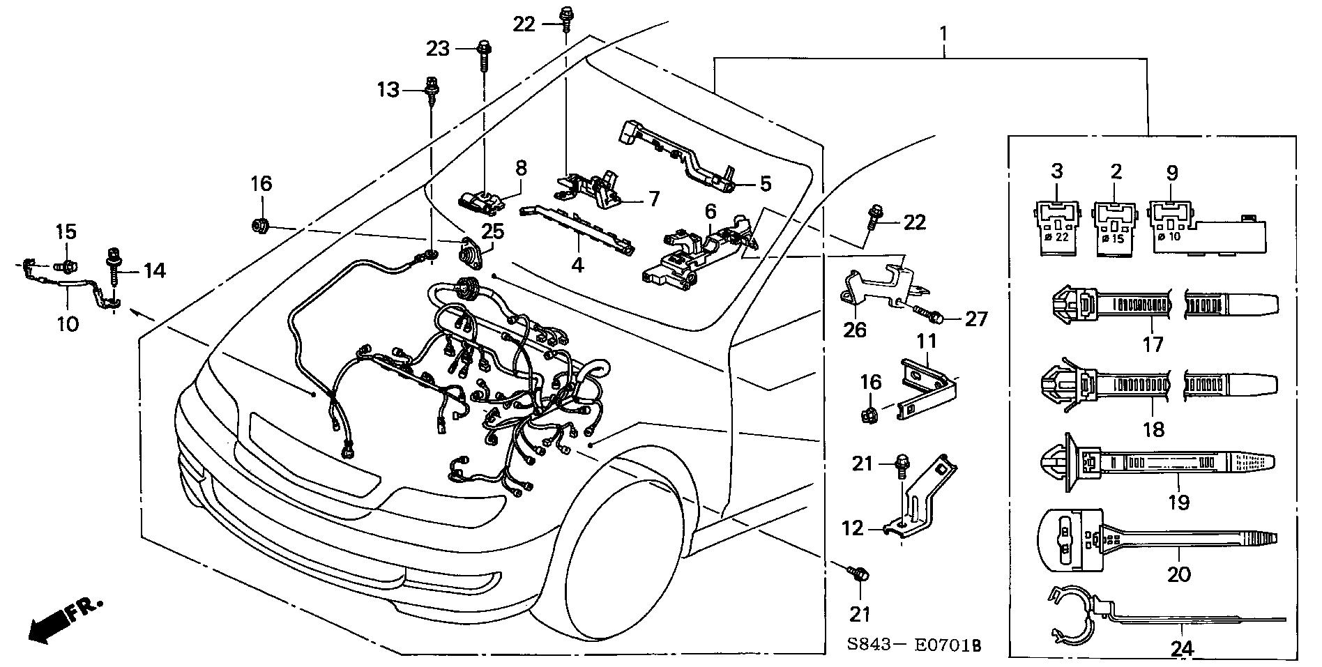 Diagram ENGINE WIRE HARNESS (V6) for your Honda Accord  