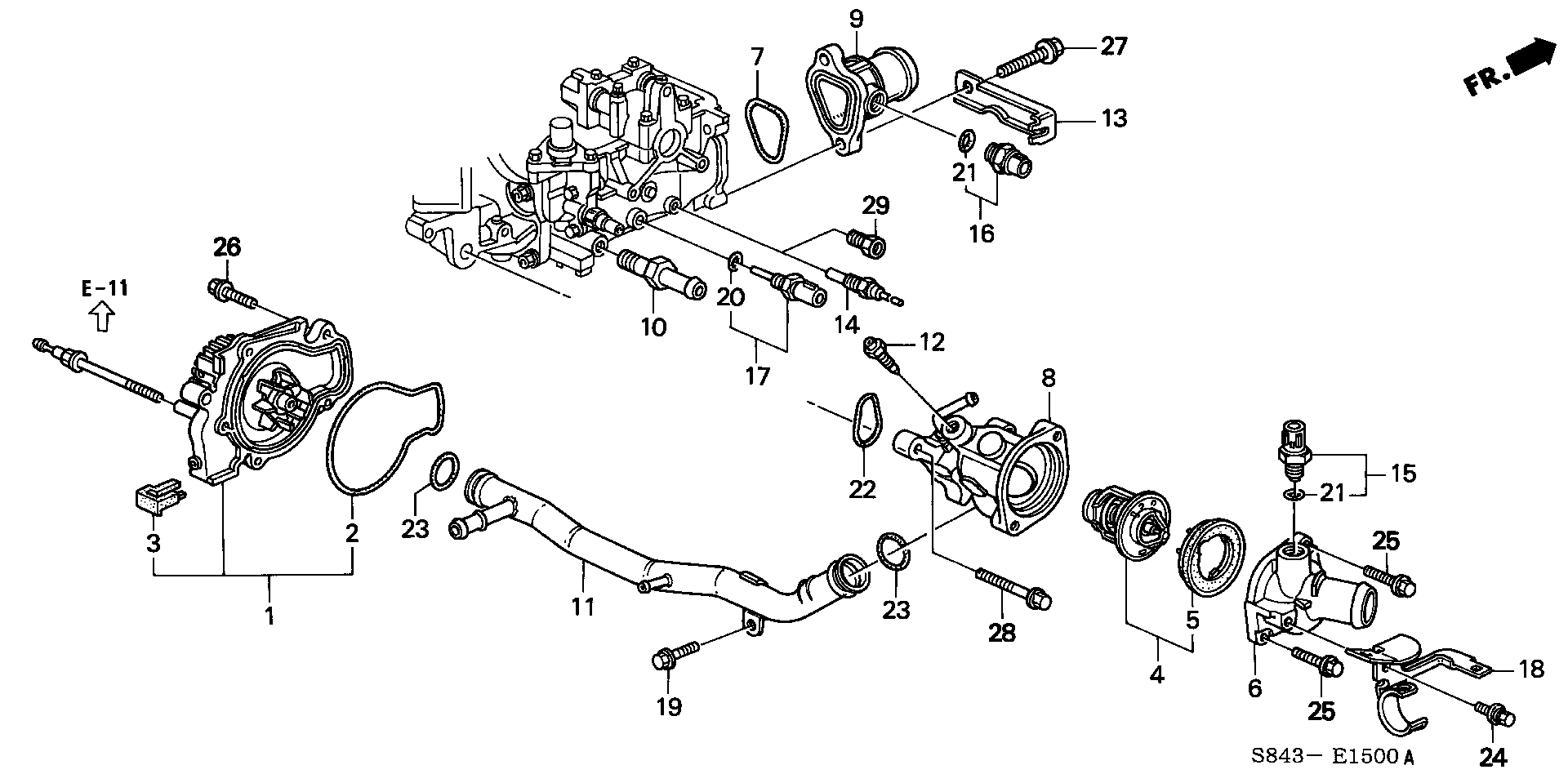 Diagram WATER PUMP@SENSOR for your 1976 Honda Civic Hatchback   