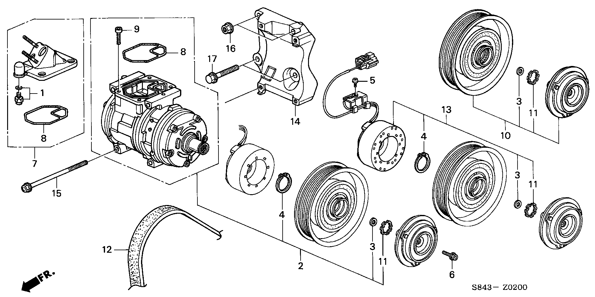 Diagram COMPRESSOR for your 2024 Honda Pilot  XL /NON-BSI 