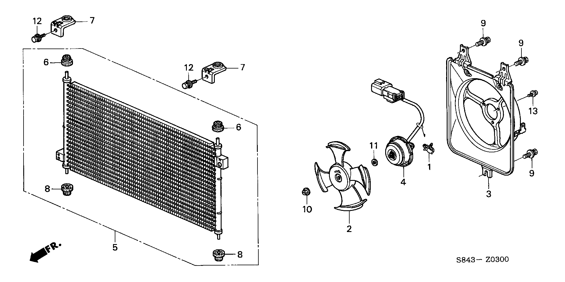 Diagram AIR CONDITIONER (CONDENSER) for your Honda