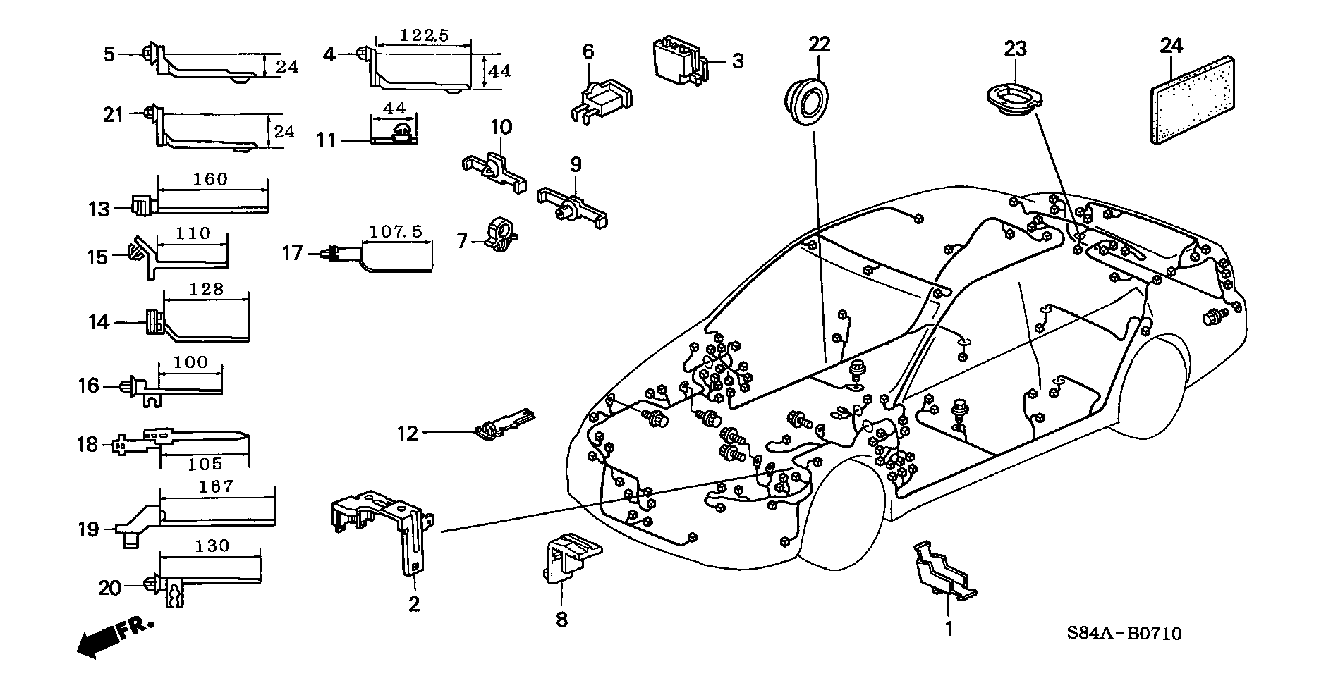 Diagram HARNESS BAND@BRACKET for your Honda